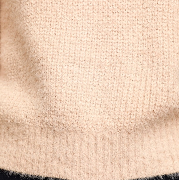 Lulus Memories Together Blush Eyelash Knit Mock Neck Sweater - Picture 4 of 5